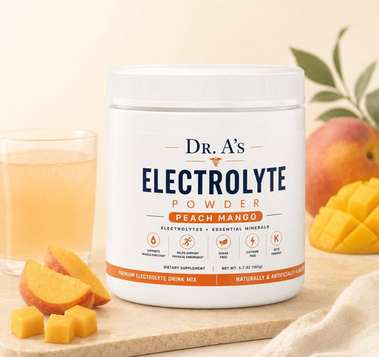 Dr. A's Electrolyte Powder for Fasting and Hydration, Sugar-Free, Peach Mango, 30 Servings, (Free Ebook Included)