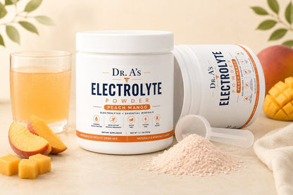 Dr. A's Electrolyte Powder for Fasting and Hydration, Sugar-Free, Peach Mango, 30 Servings, (Free Ebook Included)